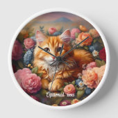Mooie Oranje Tabby Cat en Flowers (Voorkant)