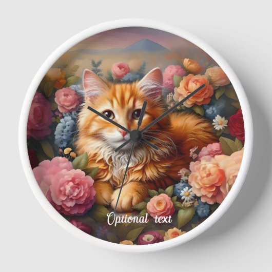 Mooie Oranje Tabby Cat en Flowers (Voorkant)