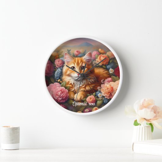 Mooie Oranje Tabby Cat en Flowers (Huis)