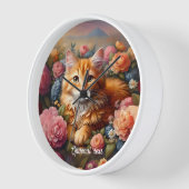 Mooie Oranje Tabby Cat en Flowers (Hoek)