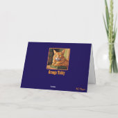 Mooie Oranje Tabby Glas-in-Lood Kaart (Achterkant)