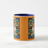 Mooie oranje tabby glas-in-lood mok (Midden)