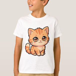 Mooie oranje tabby poes basist-shirt voor jongens t-shirt