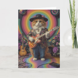Mooie oranje tabby rocker wenskaart kaart