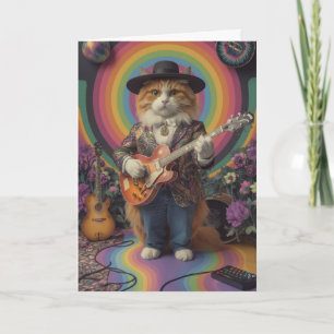 Mooie oranje tabby rocker wenskaart kaart