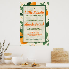 Mooie Oranje Thema Baby Shower Poster