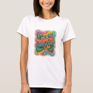 Mooie Oranje TROPISCHE GEESTESTOESTAND T-shirt