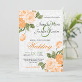 Mooie Oranje Trouwbloemen Kaart (Staand voorkant)