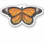 Mooie Oranje Vlinder Tekening Schilderij Sticker (Voorkant)