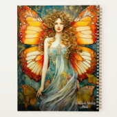 Mooie Oranje vlinderdame personaliseren Planner (Achterkant)