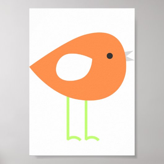 Mooie Oranje Vogel Poster (Voorkant)