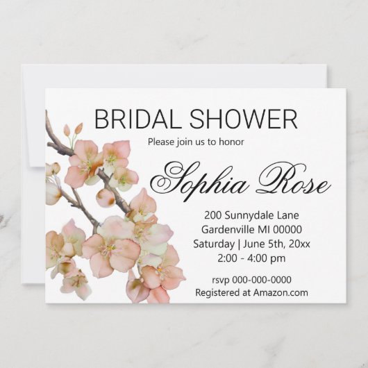 Mooie oranje waterverf bloemig vrijgezellenfeest kaart (Voorkant)