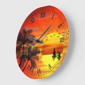 mooie oranje zonnekunst grote klok (Hoek)