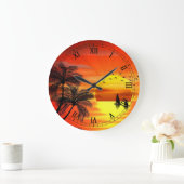 mooie oranje zonnekunst grote klok (Huis)