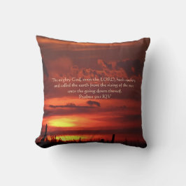 Mooie Oranje zonnekunst met bijbelse versie Kussen
