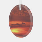 Mooie Oranje zonnestralen Glas Ornament (Voorkant links)