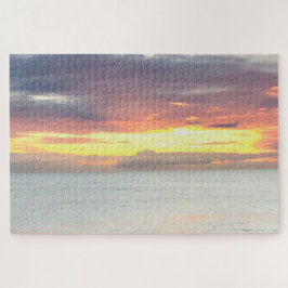 Mooie Oranje zonsondergang op de oceaan Legpuzzel