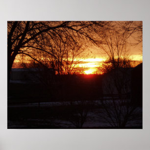 Mooie Oranje zonsopgang in Missouri Poster