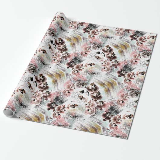 Mooie orchidee stijlvol cadeaupapier (Uitgerold)