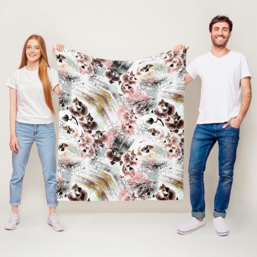 Mooie orchidee stijlvol fleece deken (In situ)