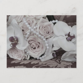 Mooie orchideeën en Rozen Sla de datum op Briefkaart