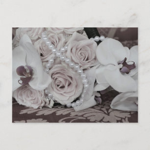 Mooie orchideeën en Rozen Sla de datum op Briefkaart