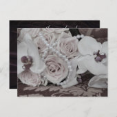 Mooie orchideeën en Rozen Sla de datum op Briefkaart (Voorkant / Achterkant)