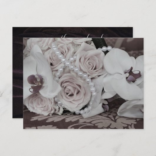 Mooie orchideeën en Rozen Sla de datum op Briefkaart (Voorkant / Achterkant)