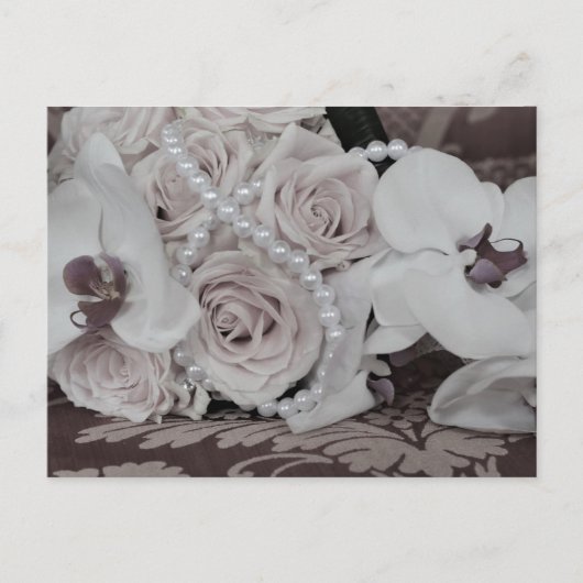 Mooie orchideeën en Rozen Sla de datum op Briefkaart (Voorkant)