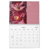 Mooie orchideeën met de agenda voor de muur kalender (Mar 2026)