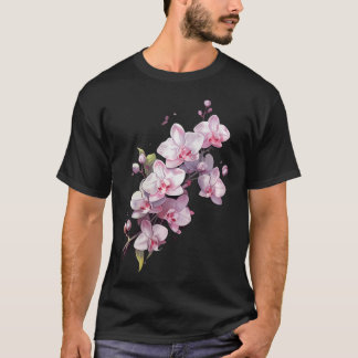 Mooie Orchideeënbloem Op Bloemen T-shirt