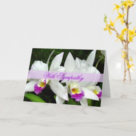 Mooie Orchids Sympathy Card Kaart (Gele Bloem)