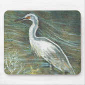 Mooie orebird Wading in water Art Muismat (Voorkant)