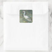 Mooie orebird Wading in water Art Vierkante Sticker (Tas)