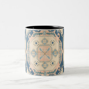 Mooie Oriëntaalse Antieke Kilim Vloerkleed Tweekleurige Koffiemok