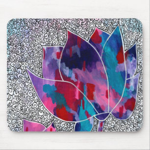 Mooie Oriental Lotus Flowers Originele Kunst Muismat