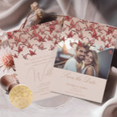 Mooie Origami Papier Kraan Foto QR Code Save The Date