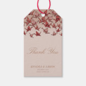 Mooie Origami papier kraan rood dank u Cadeaulabel (Voorkant)