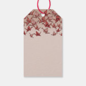 Mooie Origami papier kraan rood dank u Cadeaulabel (Achterkant)