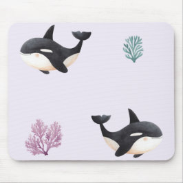 Mooie Orka Walvis Patroon Oceaan Zeeleven Babykame Muismat