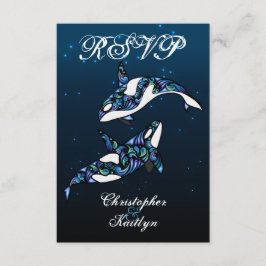Mooie Orka Whales Beach bruiloft RSVP Kaartje