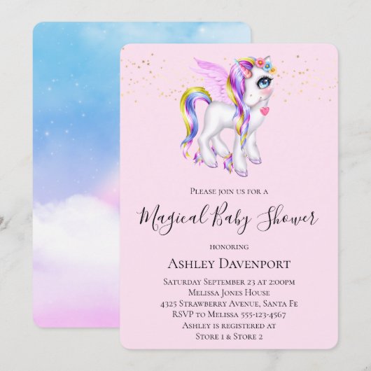 Mooie orn met Baby shower van Rainbow Mane Kaart (Voorkant / Achterkant)