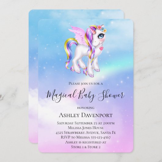 Mooie orn met Baby shower van Rainbow Mane Kaart (Voorkant / Achterkant)