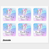 Mooie orn met regenboogmane bedankt vierkante sticker (Vel)