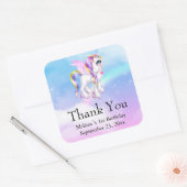 Mooie orn met regenboogmane bedankt vierkante sticker (Envelop)