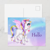 Mooie orn met regenboogmane en Hallo Briefkaart (Voorkant / Achterkant)