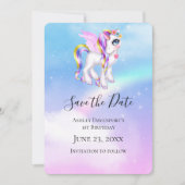 Mooie orn met regenboogmane save the date (Voorkant)