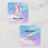 Mooie orn met regenboogmane vierkante visitekaartje (Voorkant / Achterkant)