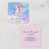 Mooie orn met regenboogmane vierkante visitekaartje (Voorkant / Achterkant)