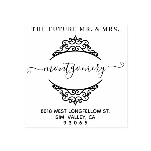 Mooie Ornament Circle Future Mr & Mrs Rubberstempel (Afrduk)